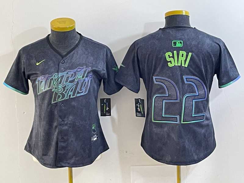Womens Tampa Bay Rays #22 Jose Siri Charcoal 2024 City Connect Limited Stitched Jersey